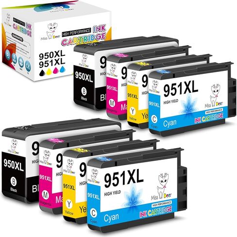 Miss Deer 950 951 XL Ink Cartridge Combo Pack Compatible Ink Cartridges Replacement for HP 950 951XL,to Used with HP Officejet Pro 8610 8600 8620 8630 8640 8100 8615 251dw 271dw 276dw,12 Pack in Saudi Arabia