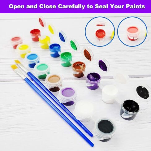Mini Acrylic Paint Set,12 Set Washable Filled Paint Sets in 8 Colors,Acrylic Paint Strips with 23 Paint Brushes,for Art Craft Home Birthday Party Favors in Saudi Arabia