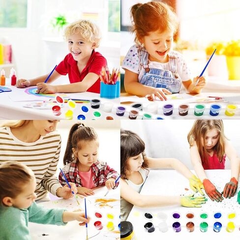 Mini Acrylic Paint Set,12 Set Washable Filled Paint Sets in 8 Colors,Acrylic Paint Strips with 23 Paint Brushes,for Art Craft Home Birthday Party Favors in Saudi Arabia