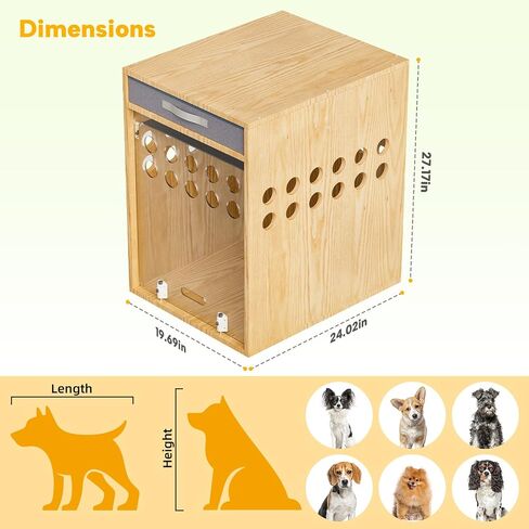 Dog Crate Furniture, SAUCE ZHAN Dog Kennel with Cushion for Small/Medium Dogs, End Side Table Wooden Crate for Pets Indoor, Brown in Saudi Arabia