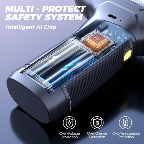 Compressed Air Duster - 200000RPM Super Power Turbo Fan with Brushless Motor, Jet Blower, Electric Air Duster for Keyboard, PC, Car, Home Cleaning Kits Blue in Kuwait