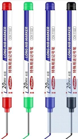 Deep Hole Extension Head Marker Tile Deep Hole Waterproof Quick-Drying Oil Marker Woodworking Pen (Blue - 10pcs) in Saudi Arabia