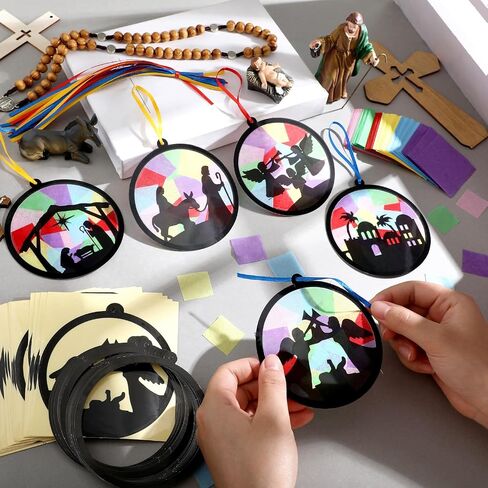 30 Pcs Sea Turtle Suncatchers Paper Craft Set Ocean Tortoise DIY Stained Glass Effect Tissue Paper Kits Gift Bulk for Summer Classroom Activities Art Party Decor(Tortoise) in Saudi Arabia