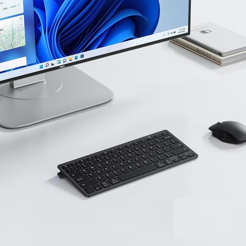 OMOTON 2.4G لوحة مفاتيح لاسلكية للفوز 7/8/10 مع USB & TYPE C و Ultra Slim و Compact هادئ ومتوافق مع سطح مكتب الكمبيوتر المحمول والكمبيوتر الشخصي (رمادي) in Kuwait
