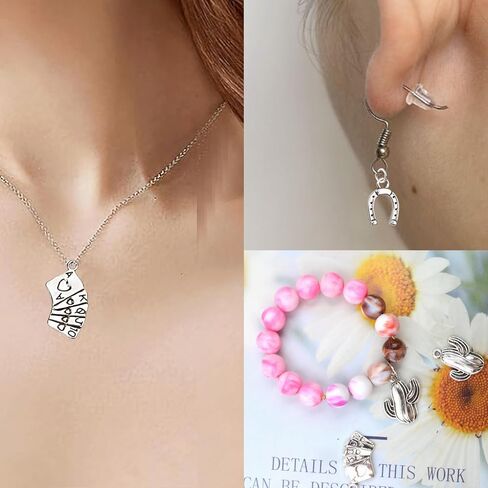 100 Grams Western Cowbo Charms Alloy Antique Golden Cowgiy Boot Hat Cactus Pendants with 80pcs Split Open Rings for DIY Necklace Bracelet Key Chains Crafts, Mixed 11 Styles in Saudi Arabia