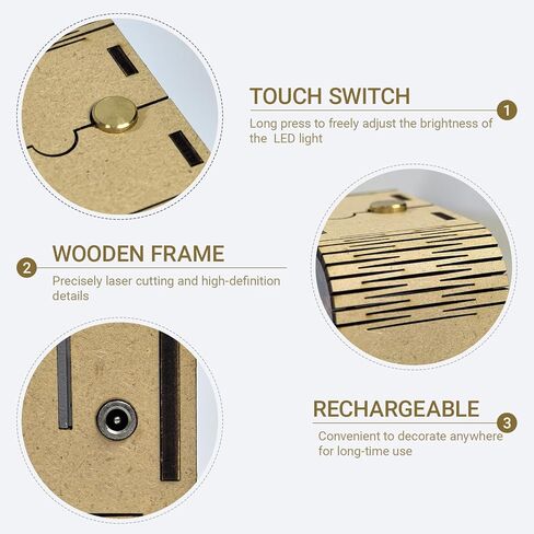 ثلاثية الأبعاد الخشبية اللغز الليلية ضوء ، ألغاز ثلاثية الأبعاد DIY للبالغين مع إضاءة ليلية اللمس ، هدايا رأس السنة الجديدة ، هدايا أعياد الميلاد للمراهقين ، ديكور المكتبي لعشاق الألغاز DIY ، الرجال والنساء (عباد الشمس) in Kuwait