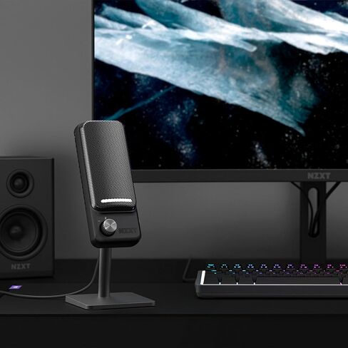 NZXT Capsule Elite - Premium USB Condenser Microphone for Gaming, Streaming, Podcasting, and Recording - Studio-Quality Sound - Multi-Position Design - DTS Software - RGB Lighting - White in Kuwait