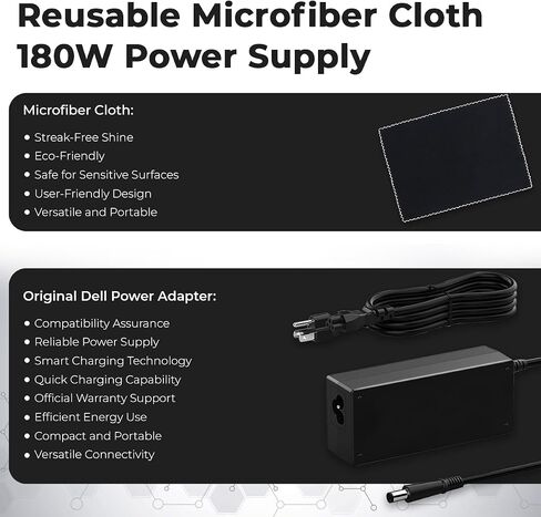 Dell WD19DC Performance Docking Station USB-C مع محول الطاقة 240W (توصيل الطاقة 210W) + كابل HDMI + كابل منفذ العرض + كابل USB-C + قطعة قماش من الألياف الدقيقة (متجددة) in Kuwait