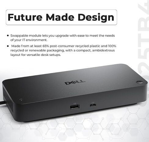Dell WD19DC Performance Docking Station USB-C مع محول الطاقة 240W (توصيل الطاقة 210W) + كابل HDMI + كابل منفذ العرض + كابل USB-C + قطعة قماش من الألياف الدقيقة (متجددة) in Kuwait
