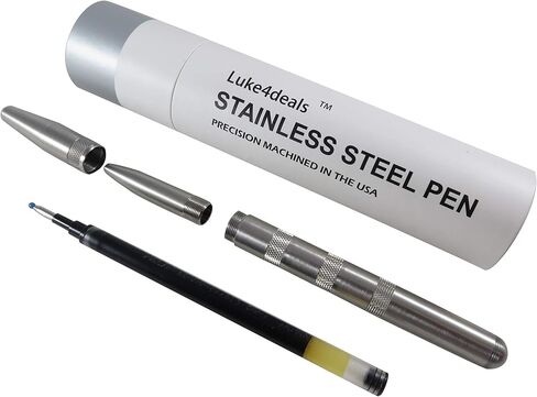 Solid Brass Pen - Machined Ballpoint Pen, Pocket Pens, Fine Point, Gel Ink, Made in the USA in Saudi Arabia