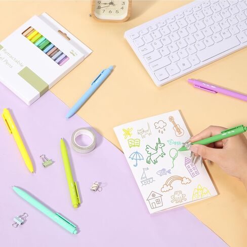 Mr. Pen- Retractable Gel Pens for Journaling, 12 Pack, Vintage Color Inks, Fast Dry, Colorful & Soft grip Barrels, Smooth Writing, 0.5mm Fine Point Aesthetic Pens in Saudi Arabia