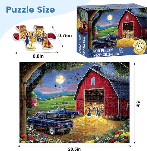 500 Piece Puzzle for Adults, Vacation Jigsaw Puzzle, Seaside Bar Puzzles 500 Pieces Birthday Party for Family Kids and Adults Funny Puzzle, Fun and Challenging Family Games 20.5×15 in in Saudi Arabia
