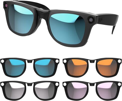 RCSTYLE 2PCS مقطع مستقطب متوافق مع Ray-Ban Meta Wayfarer RW4008 SIZE L 53-22 SMART GROANS CLOON CLIP in Kuwait