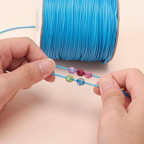 185 Yards Korean Waxed Polyester Cord Threads Black Wax Braided Cord Beading String Wire Bracelet Necklace Cord 0.8mm for Macrame Jewelry Making Supplies in Saudi Arabia