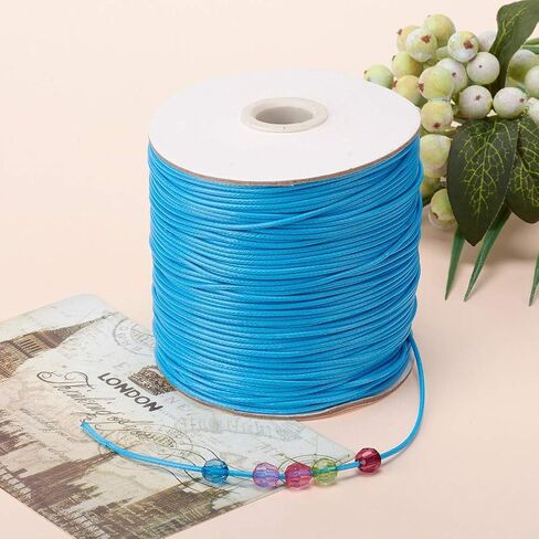 185 Yards Korean Waxed Polyester Cord Threads Black Wax Braided Cord Beading String Wire Bracelet Necklace Cord 0.8mm for Macrame Jewelry Making Supplies in Saudi Arabia