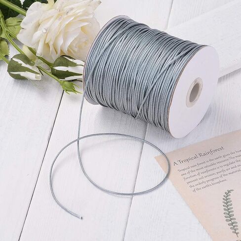 185 Yards Korean Waxed Polyester Cord Threads Black Wax Braided Cord Beading String Wire Bracelet Necklace Cord 0.8mm for Macrame Jewelry Making Supplies in Saudi Arabia