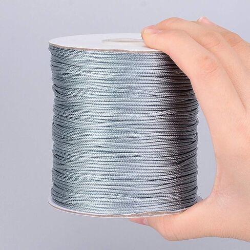 185 Yards Korean Waxed Polyester Cord Threads Black Wax Braided Cord Beading String Wire Bracelet Necklace Cord 0.8mm for Macrame Jewelry Making Supplies in Saudi Arabia