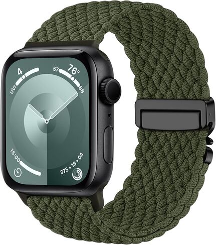 Nylon Sport Loop for Apple Watch Ultra/Ultra 2 Band 49mm 46mm 45mm 44mm 42mm 41mm 40mm 38mm Men Women, Parachute Buckle Stretchy Braided Strap Wristband for iWatch Bands SE Series 10 9 8 7 6 5 4 3 2 1 in Kuwait