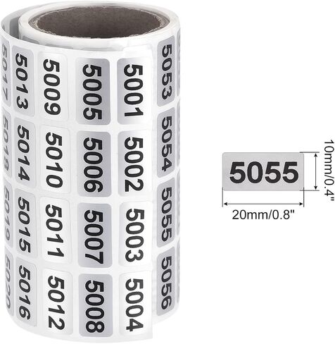 2001 to 3000 Inventory Number Sticker Labels, 0.39"x0.79", Self Adhesive Labels Consecutive Number Stickers, for Office, Warehouse, Home, Library Numbering Classification, Black in Saudi Arabia