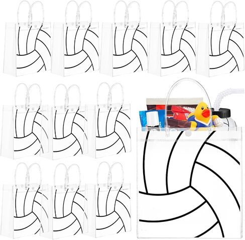 24 PCS Baseball Clear PVC Party Party Party With Bulkles Ballk Football Trace Treat Goodie Tote Sport Clear PVC Bag For Boys Birth in Saudi Arabia