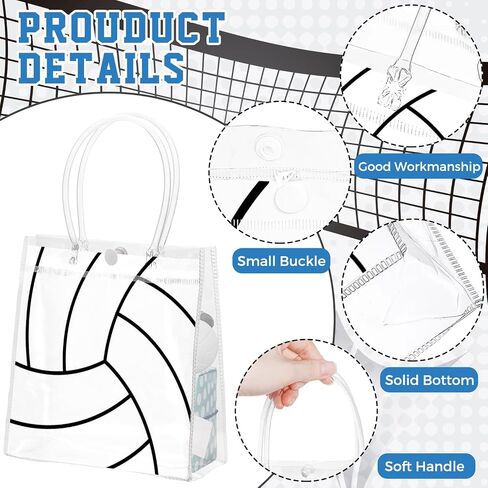 24 PCS Baseball Clear PVC Party Party Party With Bulkles Ballk Football Trace Treat Goodie Tote Sport Clear PVC Bag For Boys Birth in Saudi Arabia
