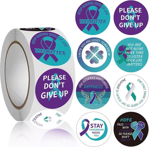 500PCS Mental Health Awareness Roll Stickers,Mental Health Party Favors Roll Sticker Gifts Bags Labels for Mental Health Fundraiser Party Supplies Decorations. in Saudi Arabia