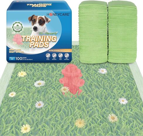 HONEYCARE Dog Training Pads with Grassfield & Fire Hydrant Printing丨Eliminating Urine Odor Puppy Pads 丨 XXL Premium Dog Pee Pads (30Count, 30x36 inch) in Saudi Arabia
