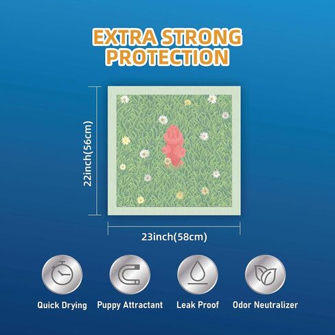 HONEYCARE Dog Training Pads with Grassfield & Fire Hydrant Printing丨Eliminating Urine Odor Puppy Pads 丨 XXL Premium Dog Pee Pads (30Count, 30x36 inch) in Saudi Arabia