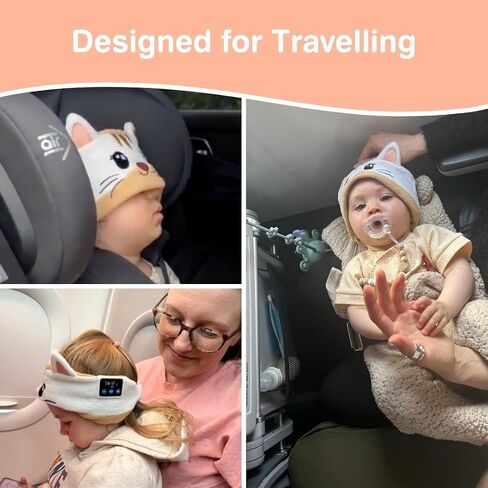 Original Toddler & Kids Headphones - Bluetooth Wireless & Wired Headband - Comfortable Fit - Safe Volume Limited - Adjustable for Travel, Learning, and Sleep (Mittens the Cat) in Saudi Arabia