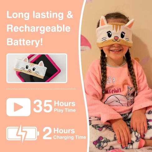 Original Toddler & Kids Headphones - Bluetooth Wireless & Wired Headband - Comfortable Fit - Safe Volume Limited - Adjustable for Travel, Learning, and Sleep (Mittens the Cat) in Saudi Arabia
