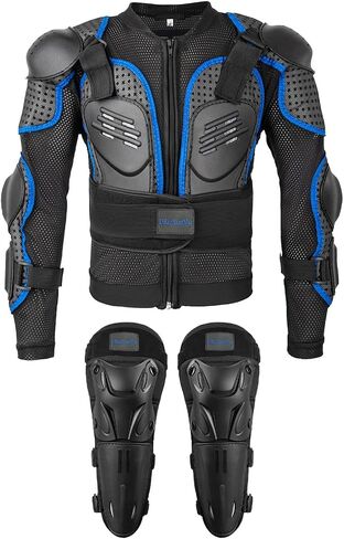 Kids Dirt Bike Gear for Teenager Youth, Motocross Armor Jacket Suit with Knee Pads Protection for Cycling Skateboard ATV MTB Skating in Saudi Arabia