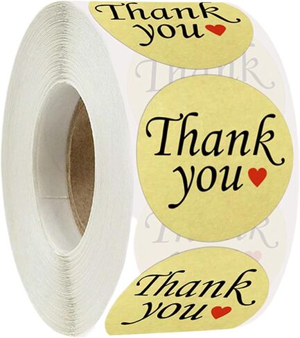 Thank You for Your Order Stickers, 2 inch, 500 Count, White with Red Heart Design, Self-Adhesive Labels for Packages in Saudi Arabia