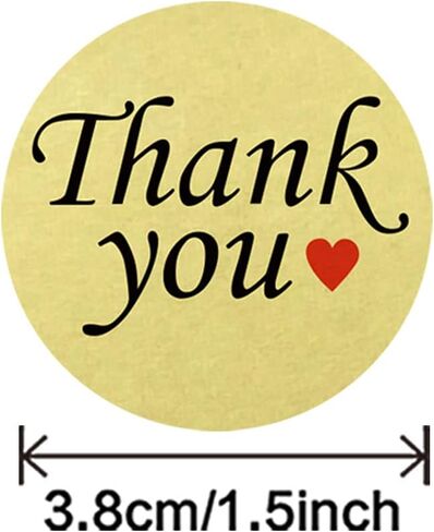 Thank You for Your Order Stickers, 2 inch, 500 Count, White with Red Heart Design, Self-Adhesive Labels for Packages in Saudi Arabia