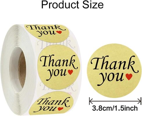 Thank You for Your Order Stickers, 2 inch, 500 Count, White with Red Heart Design, Self-Adhesive Labels for Packages in Saudi Arabia