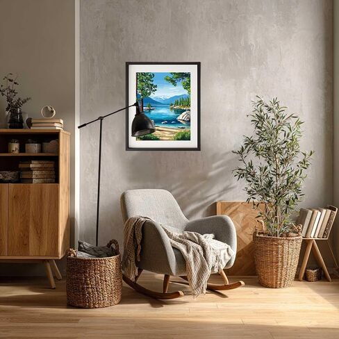 Crater Lake Paint by Number, National Park Paint by Numbers for Adult, Oregon USA Acrylic DIY Oil Painting, Mountains Canvas Home Wall Decor - Nature Wilderness Landscape(16x20inch, Unframed) in Saudi Arabia