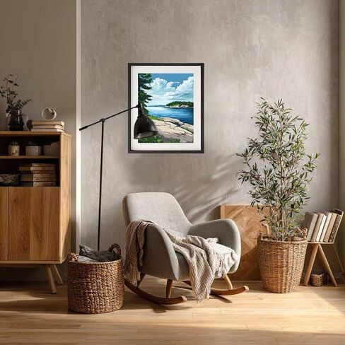Crater Lake Paint by Number, National Park Paint by Numbers for Adult, Oregon USA Acrylic DIY Oil Painting, Mountains Canvas Home Wall Decor - Nature Wilderness Landscape(16x20inch, Unframed) in Saudi Arabia