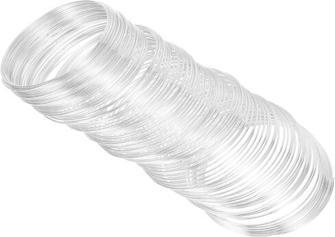 PATIKIL 100 Loops Memory Wire, 1pcs 1mm 18 Gauge Jewelry Wire Craft Wire Memory Steel Wire for Jewelry Making Bracelets Beading DIY Crafts, Cyan in Saudi Arabia