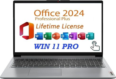 Lenovo 2024 IdeaPad 1 Gen 7 Laptop, 15.6" FHD Touchscreen, Intel Core i3-1215U, 24GB RAM, 1TB SSD, SD Card Reader, HDMI, Webcam, Wi-Fi 6, Windows 11 Home, Grey in Saudi Arabia