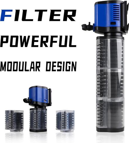 COOSPIDER Pond Filter for 35-75 Gallon, 260GPH Powerful Filtration Pond Pump, Submersible Canister Filters for Fish Turtle Tank, Cold Plunge, Clear Wavemaker Oxygen Supply, Dry Burning Protection in Saudi Arabia
