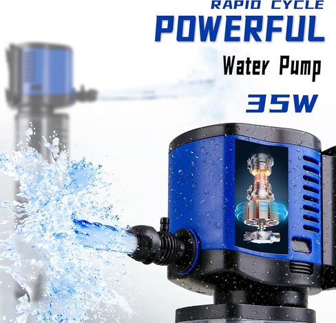 COOSPIDER Pond Filter for 35-75 Gallon, 260GPH Powerful Filtration Pond Pump, Submersible Canister Filters for Fish Turtle Tank, Cold Plunge, Clear Wavemaker Oxygen Supply, Dry Burning Protection in Saudi Arabia