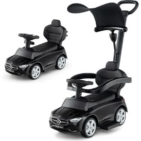 Costzon Push Car للأطفال الصغار ، 3 من 1 من مرسيدس بنز عربة يسيران المشي مع المظلة ، المقبض ، شريط السلامة ، صوت القرن ، أسفل التخزين ، ركوب من القدم إلى الطابق على لعبة الأولاد والبنات (الوردي) in Saudi Arabia