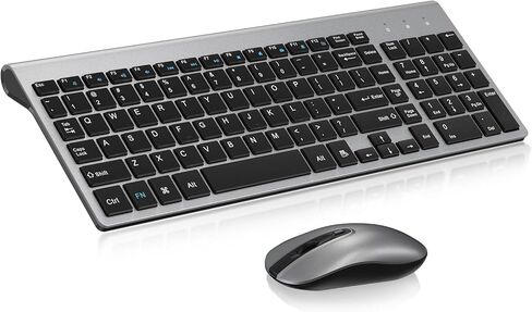 cimetech Wireless Keyboard Mouse Combo, Compact Full Size Wireless Keyboard and Mouse Set Less Noise Keys 2.4G Ultra-Thin Sleek Design for Windows, Computer, PC, Notebook, Laptop - Matte Black in Kuwait