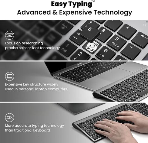 cimetech Wireless Keyboard Mouse Combo, Compact Full Size Wireless Keyboard and Mouse Set Less Noise Keys 2.4G Ultra-Thin Sleek Design for Windows, Computer, PC, Notebook, Laptop - Matte Black in Kuwait