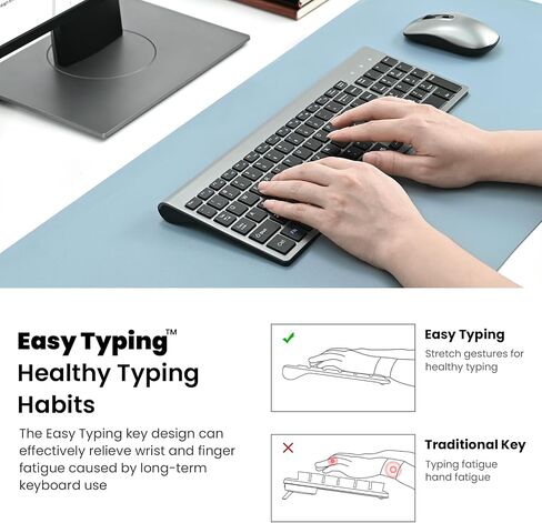 cimetech Wireless Keyboard Mouse Combo, Compact Full Size Wireless Keyboard and Mouse Set Less Noise Keys 2.4G Ultra-Thin Sleek Design for Windows, Computer, PC, Notebook, Laptop - Matte Black in Kuwait