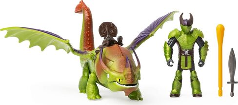 Dreamworks Dragons, Fishlegs & Meatlug, Dragon with Armored Viking Figure, for Kids Aged 4 & Up in Saudi Arabia