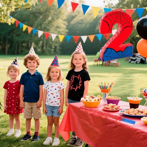 16 بوصة رقم 3 عنكبوت بيناتا مع 16 بوصة piñata عصا عصا العصا عيبون لصبي فتاة الأطفال 3rd عيد ميلاد ديكورات (3) in Kuwait