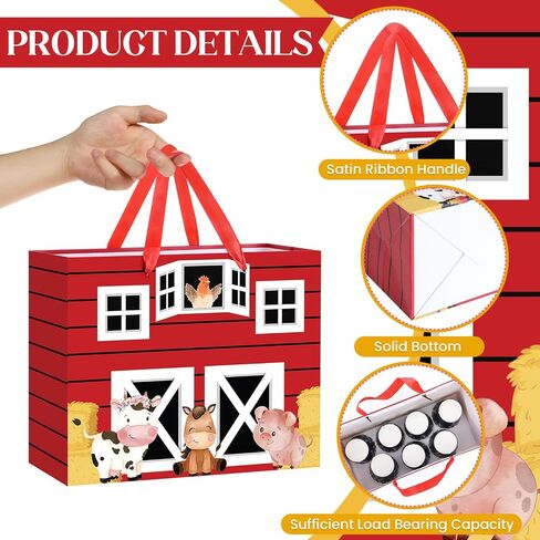 Innovoscape Cow Gift Bag for Kids Boys Girls Baby Shower Cow Print Birthday Gift Bag with Wrapping Paper Card Large Farm Animal Gifts Bag for Baby Shower Birthday Decorations Party Favors Supplies in Saudi Arabia