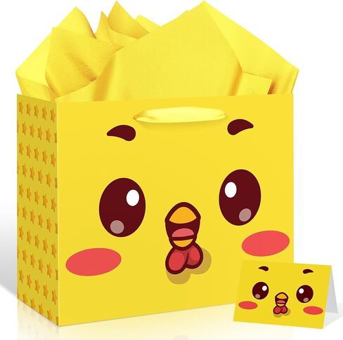 Innovoscape Cow Gift Bag for Kids Boys Girls Baby Shower Cow Print Birthday Gift Bag with Wrapping Paper Card Large Farm Animal Gifts Bag for Baby Shower Birthday Decorations Party Favors Supplies in Saudi Arabia