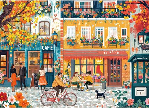 Jigsaw Puzzles for Adults 1000 Pieces, Interlock Perfectly Letter on Back No Dust, Home Decor Birthday Party Gift Toy for Men Women Elders Seniors, 1:1 Poster - Warm Courtyard in Saudi Arabia