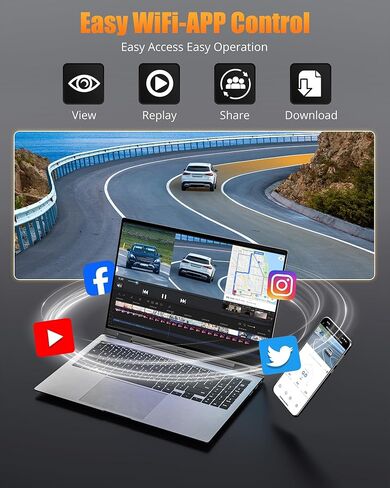 Dash Cam Front and Rear, 8K Ultra HD Dash Camera for Cars, Dash Cam with App Control, 32GB Card, Built-in Wi-Fi & GPS in Kuwait